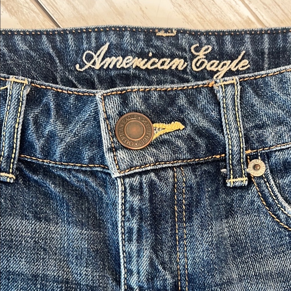 American Eagle Crochet Boho Denim Cutoff Shorts 6 - Picture 5 of 12